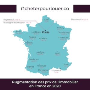 Carte Augmentation des prix en France en 2020